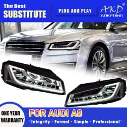 AKD Head Lamp for Audi A8 A8L LED Headlight 2011-2017 Headlights A8 DRL Turn Signal High Beam Angel Eye Projector Lens