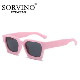 SORVINO 2024 Luxury Square Sunglasses Retro Brand Designer Men Trending Leopard Blue Green Sun Glasses Personalized Shades UV400