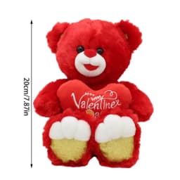 Cute Bear Plushies Bear Toy Stuffed Animal With Red Heart Valentine's Day Decor Gifts For Wife Girlfriend For Living Room