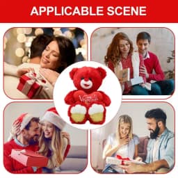 Cute Bear Plushies Bear Toy Stuffed Animal With Red Heart Valentine's Day Decor Gifts For Wife Girlfriend For Living Room