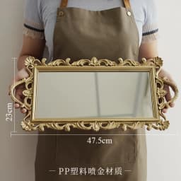 Metal Storage Tray Jewelry Display Plate Retro Dessert Fruit Cake Plate with Handle for Decor Hotel Cafe Serving Tray