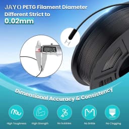JAYO 1.1KG PETG Filament 1.75mm PETG 3D Printer Filament Fit Most FDM 3D Printer Neatly Wound 3D Printing Materials