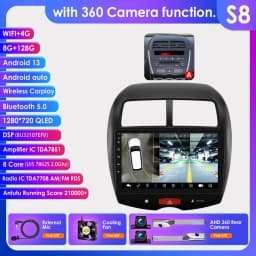 Hizpo Car Radio for Mitsubishi ASX 1 2010 - 2018 Multimedia Video Player Navi GPS 2din Android 13 CarPlay Autoradio BT 8GB+128GB