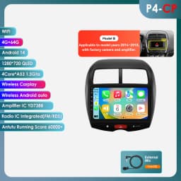 Hizpo Car Radio for Mitsubishi ASX 1 2010 - 2018 Multimedia Video Player Navi GPS 2din Android 13 CarPlay Autoradio BT 8GB+128GB