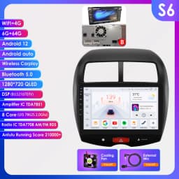Hizpo Car Radio for Mitsubishi ASX 1 2010 - 2018 Multimedia Video Player Navi GPS 2din Android 13 CarPlay Autoradio BT 8GB+128GB