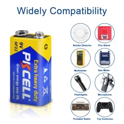 50PC PKCELL 9V Battery 6F22 Super Heavy Duty Batteries AS PPP3 9V single use For Smoke Detector ,Multimeter Microphone KTV Use
