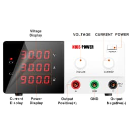 NICE-POWER 30V 30A Bench Power Source 30V 20A Lab Power Source 15V 60A 600-900W High Power Bench Source 60V For Battery Charging