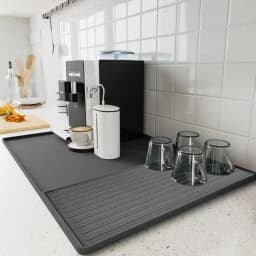 Silicone Coffee Mat Silicone Coffee Station Mat With Raised Edges Dish Drying Mat Pet Feeding Mat Multifunctional Coffee Bar