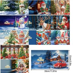 12pcs Creative Diamond Drawing Greeting Cards With Envelopes Fashionable Postcards Christmas Holiday Birthday Postcards