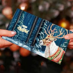 12pcs Creative Diamond Drawing Greeting Cards With Envelopes Fashionable Postcards Christmas Holiday Birthday Postcards