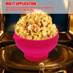 Kitchen Microwave Popcorn Bowl Bucket Silicone DIY Red Popcorn Maker with Lid Chips Fruit Dish High Quality Easy Tools Popcorn