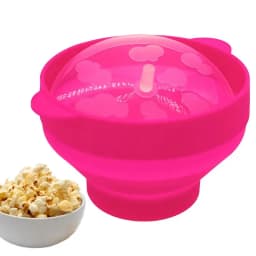 Kitchen Microwave Popcorn Bowl Bucket Silicone DIY Red Popcorn Maker with Lid Chips Fruit Dish High Quality Easy Tools Popcorn