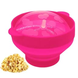 Kitchen Microwave Popcorn Bowl Bucket Silicone DIY Red Popcorn Maker with Lid Chips Fruit Dish High Quality Easy Tools Popcorn