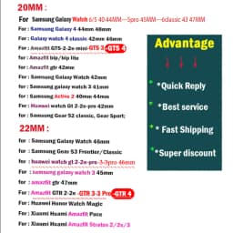 Ocean band For Samsung Galaxy Watch 4-6-classic/5-Pro/active 2/Gear S3 Silicone 22mm 20MM correa Huawei watch GT 4-3-pro-2 strap