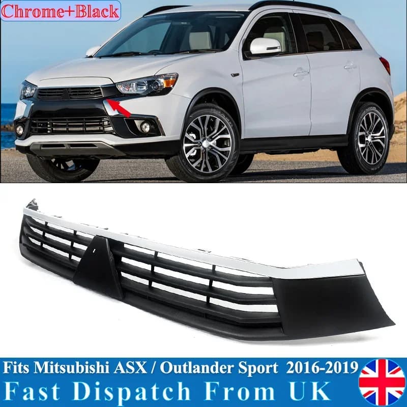 ASX RVR For Mitsubishi Outlander Sport ASX RVR Front Bumper Upper Grill Grille 2016 2017 2018 2019 black