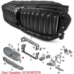 51747497279 Front Upper Radiator Grille Active Air Shutter For BMW G30 2017-2020