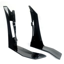 Black Shiny For 15-22 Ford Mustang GT500 Front Bumper Corner Winglet Splitters