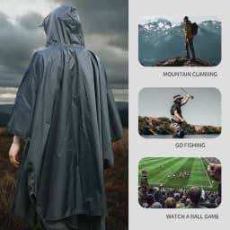 Outdoor Camping Raincoat Poncho Waterproof Long Raincoat Thickened Women Men Rain Coat Hooded For Outdoor Hiking Travel Climbing