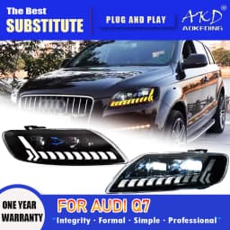 AKD Head Lamp for AUDI Q7 LED Headlight 2006-2015 Headlights Q7 DRL Turn Signal High Beam Angel Eye Projector Lens