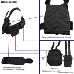 LQARMY 1000D Nylon Plate Carrier Tactical Vest Outdoor Hunting Protective Adjustable MODULAR Vest for Airsoft Combat Accessories