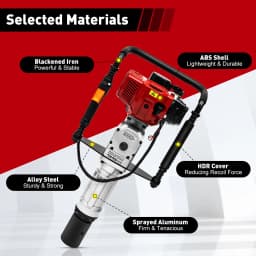 52CC Pile Driver 1900W 2 Stroke Post Driver Petrol Garden Fencing Tool Machine 55-70mm Sleeve