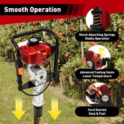 52CC Pile Driver 1900W 2 Stroke Post Driver Petrol Garden Fencing Tool Machine 55-70mm Sleeve