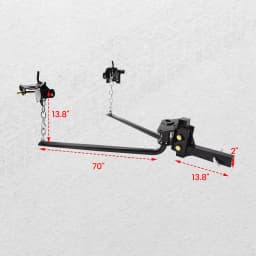 1,000 lbs Sway Control Hitch Mount Weight Distribution Bar for Trailer Bicycle Truck 2" receiver 8" total rise/drop