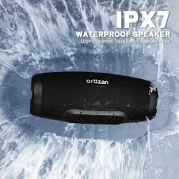 Ortizan 80W Bluetooth Speaker with Powerful Sound and Deep Bass IPX7 Waterproof Outdoor Loud Subwoofer Boombox for Party Camping