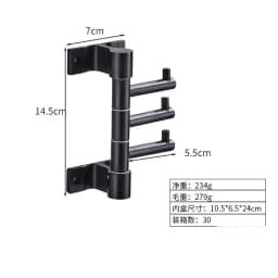 1PC Aluminum Alloy Bathroom Towel Hanger Wall Mounted Bathroom Shelf Rotating Towel Rack Storage Shelf Bathroom Accessories