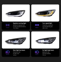 AKD Head Lamp for Ford Focus LED Headlight 2015-2018 Headlights Focus DRL Turn Signal High Beam Angel Eye Projector Lens