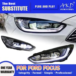 AKD Head Lamp for Ford Focus LED Headlight 2015-2018 Headlights Focus DRL Turn Signal High Beam Angel Eye Projector Lens