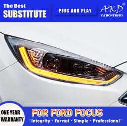 AKD Head Lamp for Ford Focus LED Headlight 2015-2018 Headlights Focus DRL Turn Signal High Beam Angel Eye Projector Lens