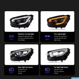 AKD Head Lamp for Benz GLC260 W253 2016-2022 LED Headlight GLC300 GLC GLC350 DRL Turn Signal High Beam Angel Eye Projector Lens