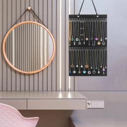 Jewelry Holder Wall Display Storage Necklace Organizer 32 Hooks Wall Mounted Over Door Necklace Hanger Soft Jewelry Hooks For