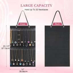 Jewelry Holder Wall Display Storage Necklace Organizer 32 Hooks Wall Mounted Over Door Necklace Hanger Soft Jewelry Hooks For