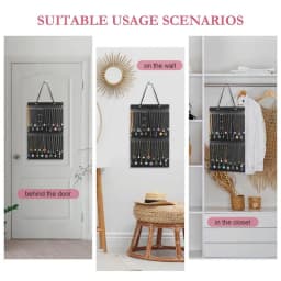 Jewelry Holder Wall Display Storage Necklace Organizer 32 Hooks Wall Mounted Over Door Necklace Hanger Soft Jewelry Hooks For