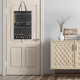 Jewelry Holder Wall Display Storage Necklace Organizer 32 Hooks Wall Mounted Over Door Necklace Hanger Soft Jewelry Hooks For