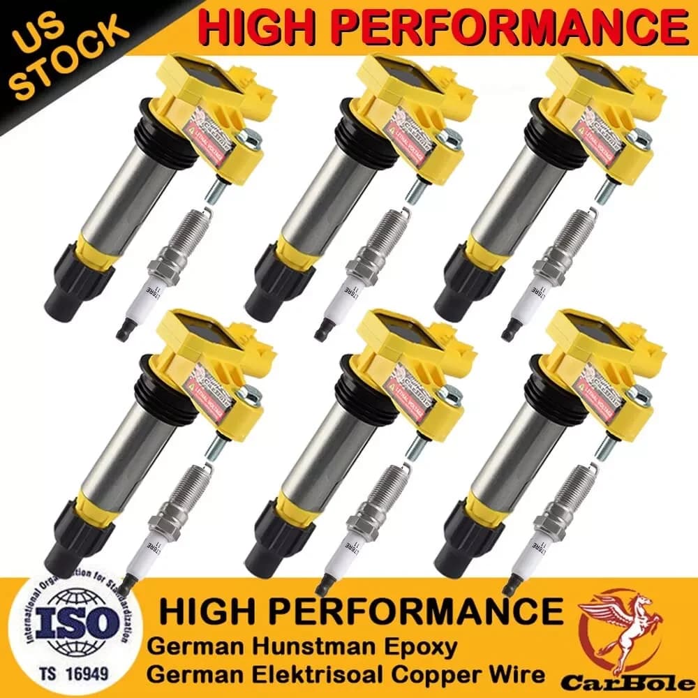Carbole 6 Pack D515C Ignition Coil & Spark Plug For Chevrolet GMC Cadillac 41-109 UF569