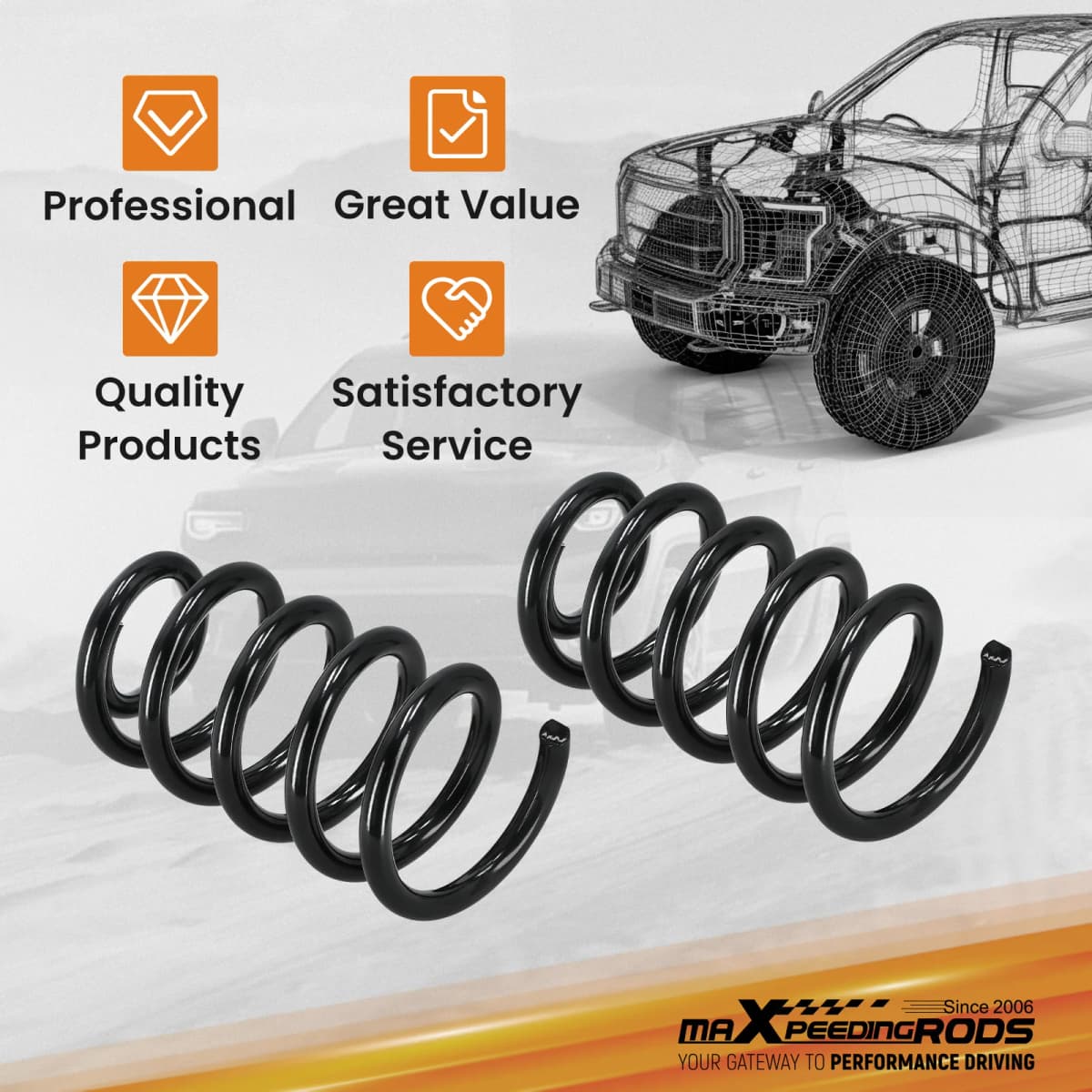3" Front Drop Coils For Chevy Silverado GMC Sierra 1500 Cadillac Escalade 07-15