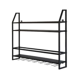 Wall Mounted Iron Wine Rack Bottle Champagne Glass Holder Shelves Bar Home Party Light and Strong Durable Unique Design Decor