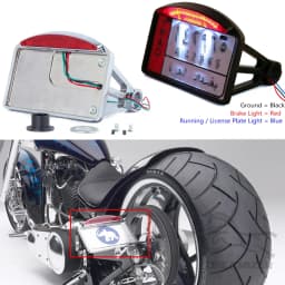 Universal Motorcycle License Plate LED Tail Light Horizontal Side Mount Bracket Holder For Harley Bobber Chopper Custom Touring