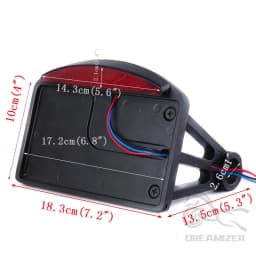 Universal Motorcycle License Plate LED Tail Light Horizontal Side Mount Bracket Holder For Harley Bobber Chopper Custom Touring