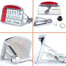 Universal Motorcycle License Plate LED Tail Light Horizontal Side Mount Bracket Holder For Harley Bobber Chopper Custom Touring