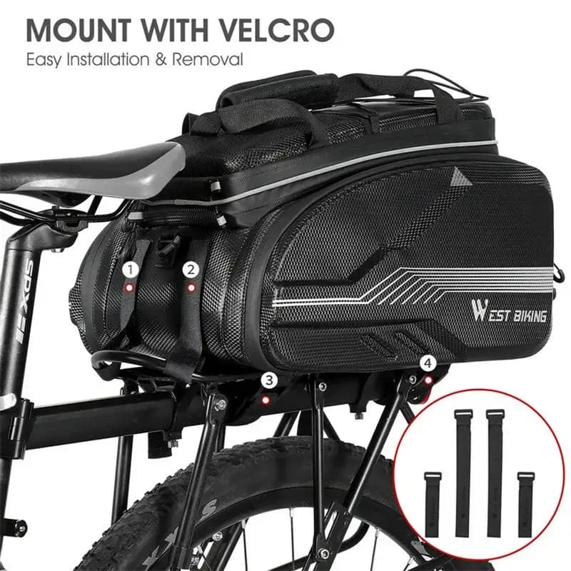 Bicycle Panniers Bikes Bags For Adult Bicycle Hard Shell Bicycle Saddle Bag EBike Accessories Luggage Trunk Panniers Reflective