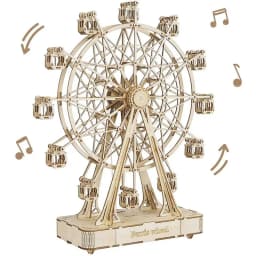 Robotime Rolife 3D Puzzle Ferris Wheel Music Box Box Model Kit with Music for Children and Adults Crafts Adults Women 3D Puzzle