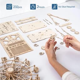 Robotime Rolife 3D Puzzle Ferris Wheel Music Box Box Model Kit with Music for Children and Adults Crafts Adults Women 3D Puzzle