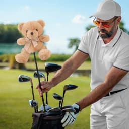 Bear Golf Club Head Cover Fun Golf Head Covers Cartoon Animal Golf Rod Head Cover Funny Plush Protection For Professional Golfer