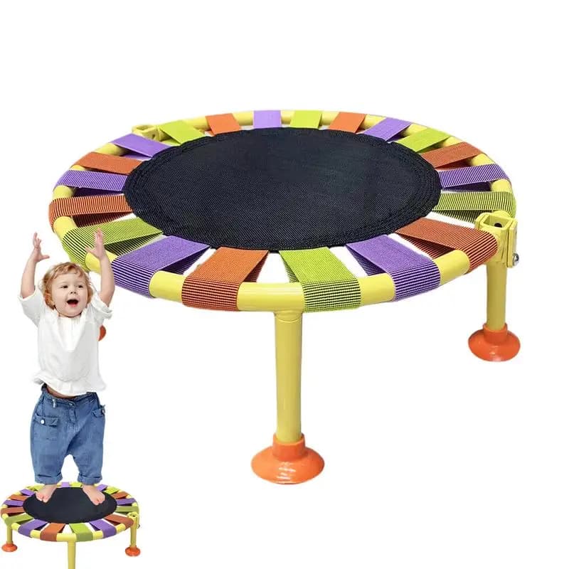Mini Trampoline With 165 Lbs Max Load Foldable Silent Stable Jumping Bed For Kids And Adults Indoor Playing And Fitness