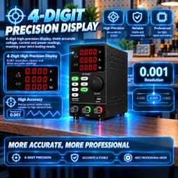 KUAIQU DC Lab Power Supply, High Precision 5V 12V 18V 24V 30V 48V 60V 72V 120V Adjustable Voltage Regulator, Bench Power Source