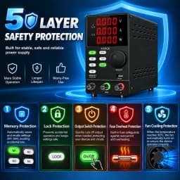 KUAIQU DC Lab Power Supply, High Precision 5V 12V 18V 24V 30V 48V 60V 72V 120V Adjustable Voltage Regulator, Bench Power Source